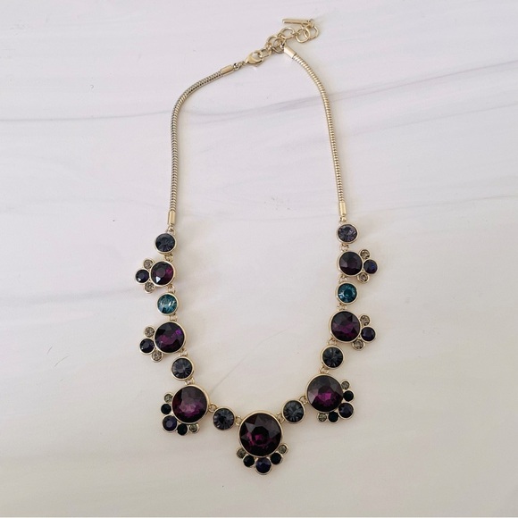 Nine West Rhinestone Bauble Multicolored and Gold Chain Necklace - Picture 3 of 6